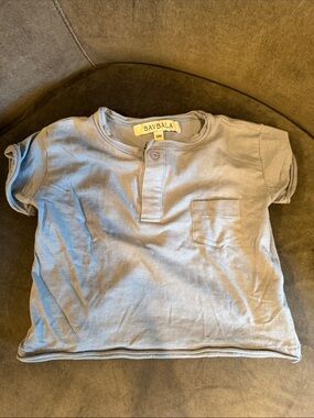 Baybala Toddler Short-Sleeve Pocket Henley Tee - Light Blue